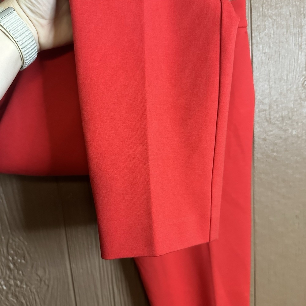 Boden Richmond Red Viscose Blend Straight Leg Trouser Pants Size 6 Petite Work - Picture 3 of 7